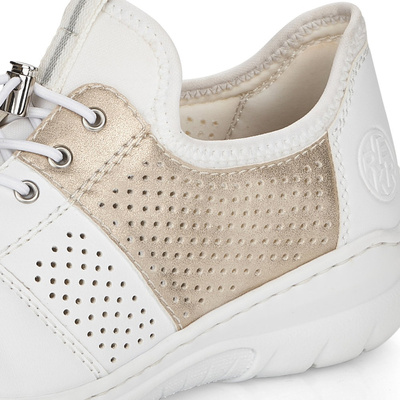 Półbuty Rieker L3254-80 biało - beżowe