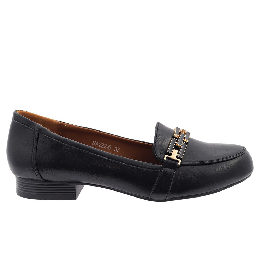 Жіночі чорні мокасини на пряжці, сліпони