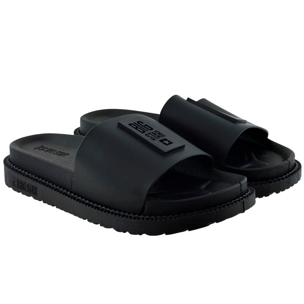 Czarne klapki damskie na platformie Big Star