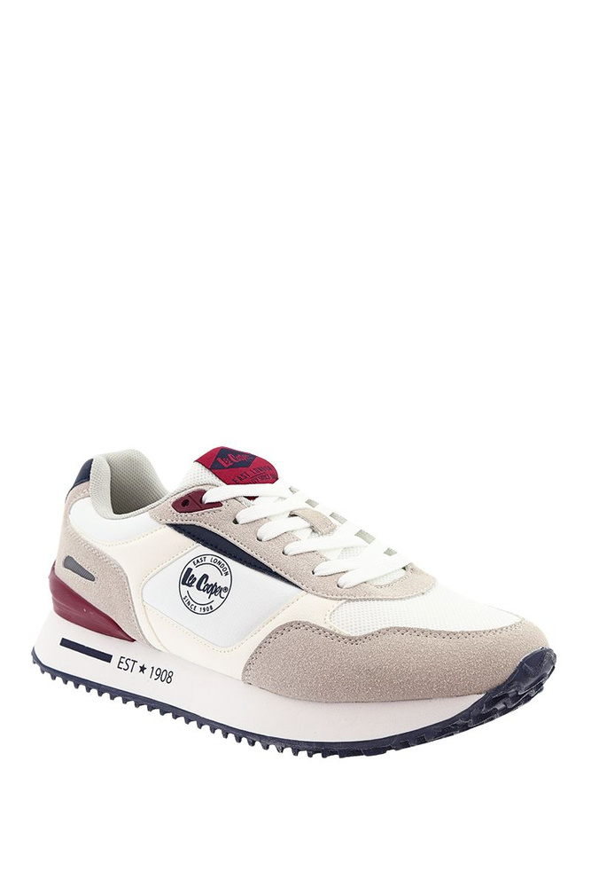 Sneakersy męskie biało szare sznurowane Lee Cooper