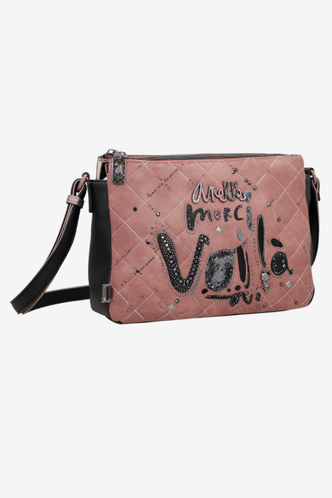 Torebka crossbody trzykomorowa z paskiem Anekke Mademoiselle Parisian eco skóra