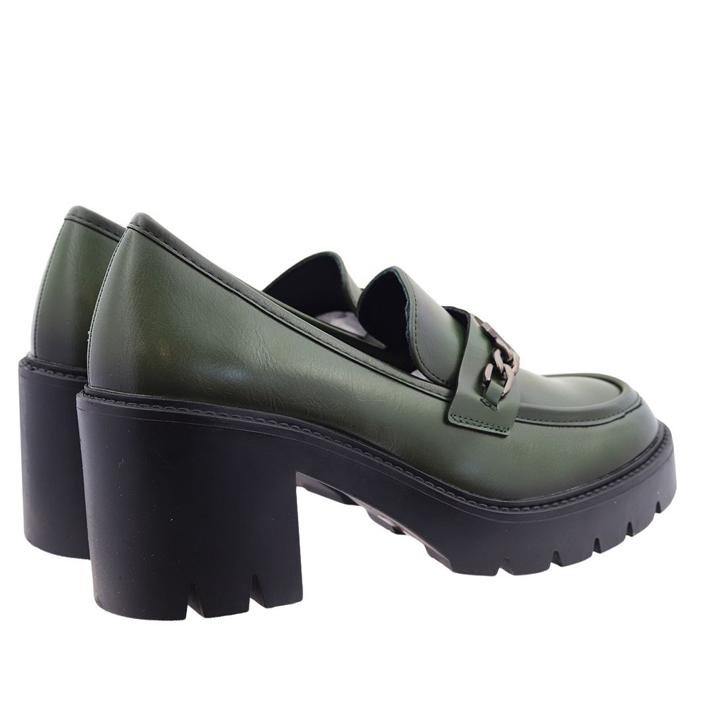 Зелені жіночі мокасини сліпони з колодкою і платформою 