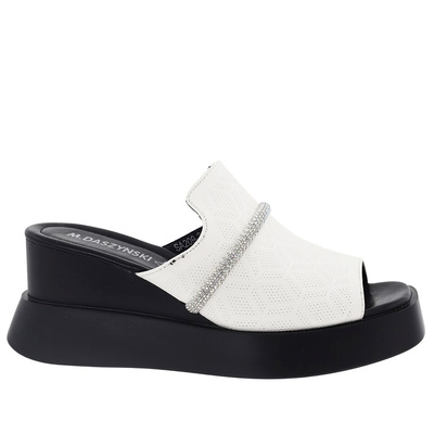 Жіночі білі сабо на танкетці M. Daszyński