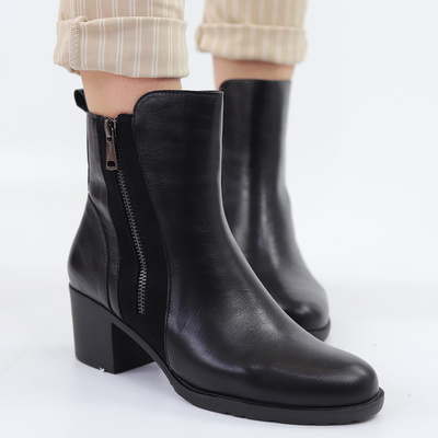 Жіночі чорні утеплені ботильйони M. Daszyński