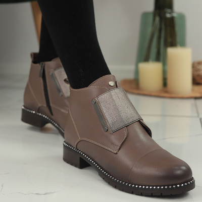 Шкіряні ботильйони Loretta Vitale капучино