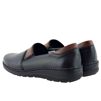 Жіночі шкіряні туфлі на низьких підборах, чорні Аксель