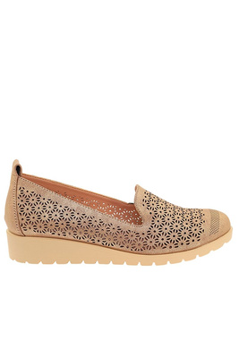 Piękne półbuty ażurowe w kolorze miedzianym