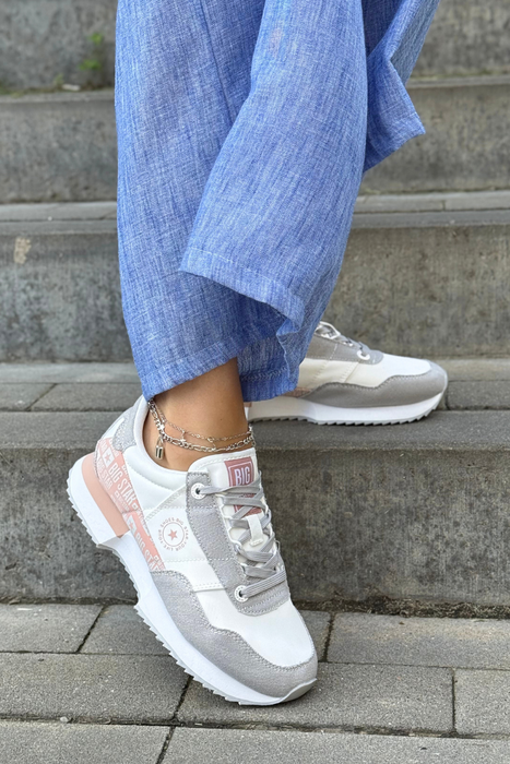 Szaro białe sneakersy sznurowane Big Star