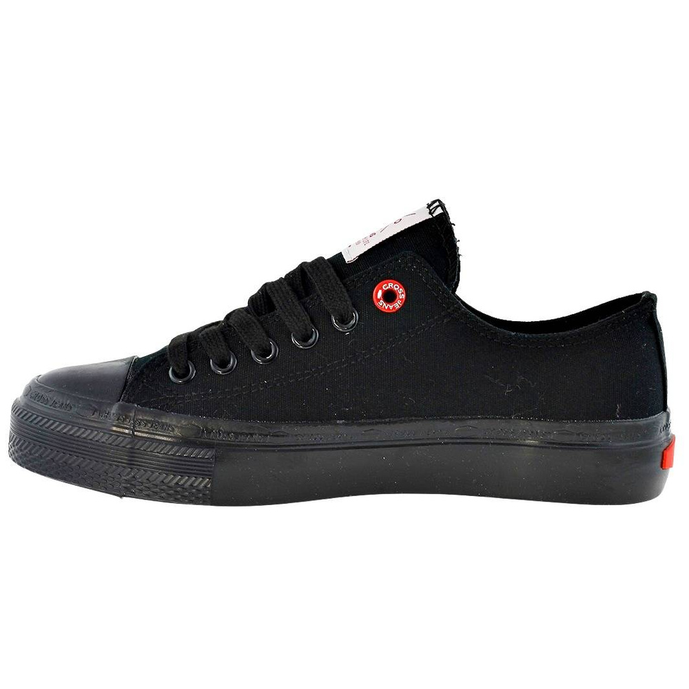 Модні низькі чорні кросівки Cross Jeans на шнурівці