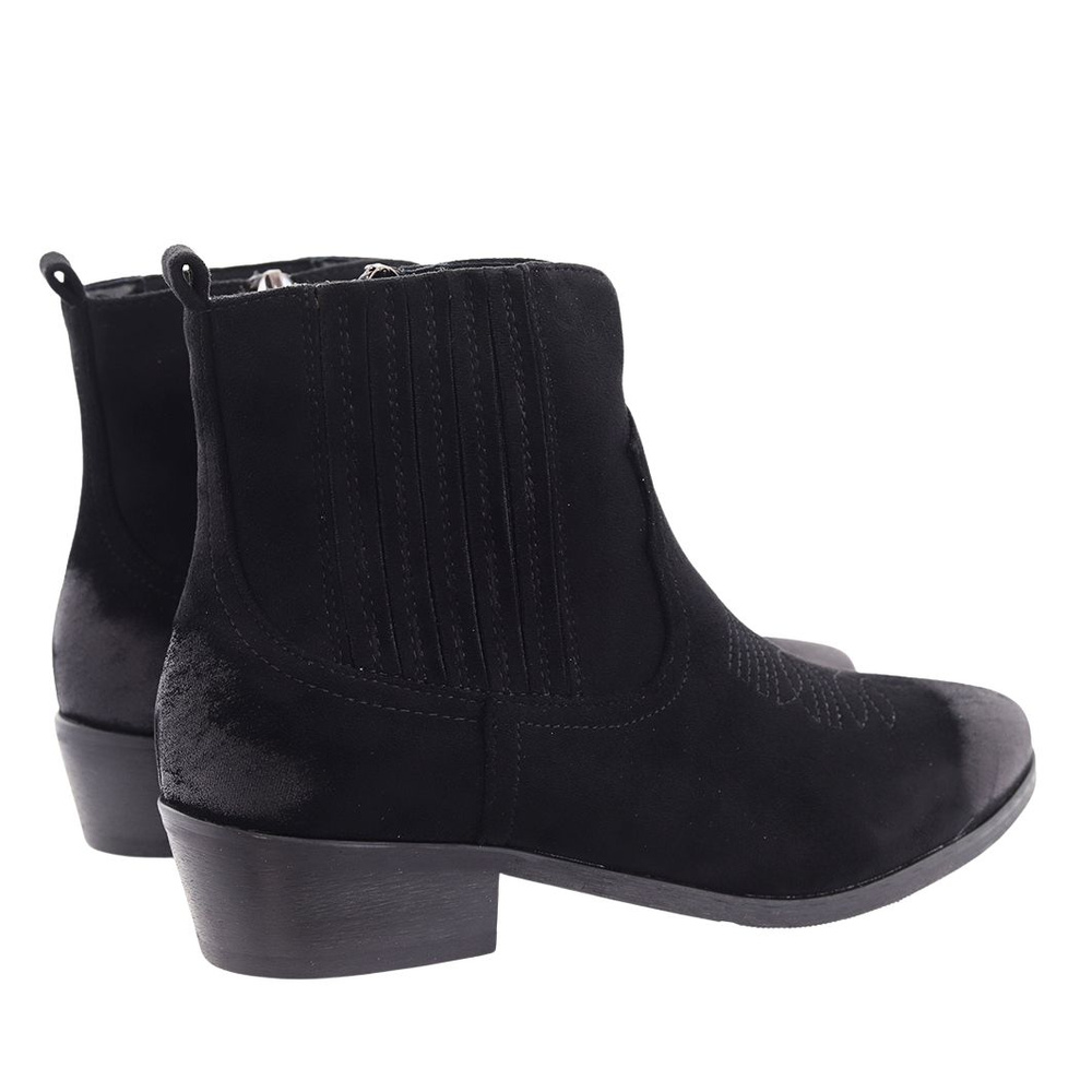 Чорні замшеві ковбойські чоботи з утеплювачем 