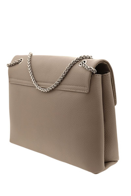 Маленька чорна шкіряна сумка з клапаном і ланцюжком