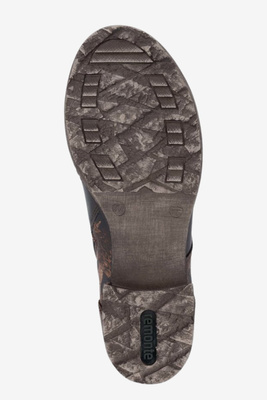 Botki damskie ocieplane na niskim obcasie brązowe