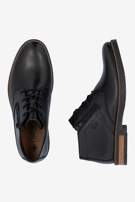 Чорні чоловічі шкіряні чоботи на платформі, утеплені Rieker