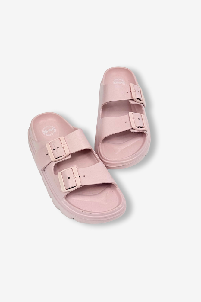 Бежеві шльопанці для басейну з регульованим ремінцем