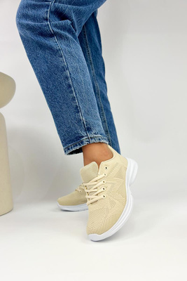 Beżowe adidasy damskie siateczkowe 