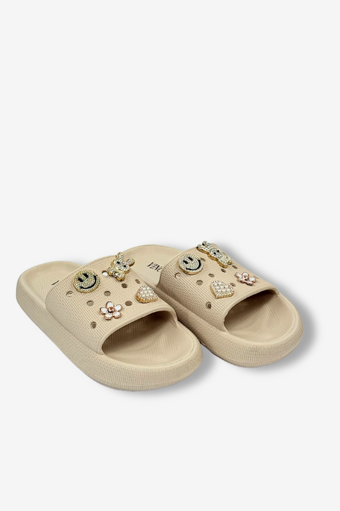 Бежеві жіночі поролонові шльопанці Vinceza