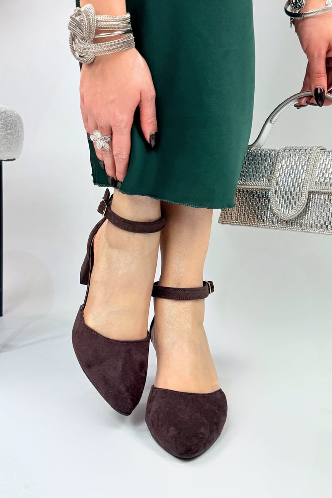 Чорні замшеві туфлі з блоком Dantex