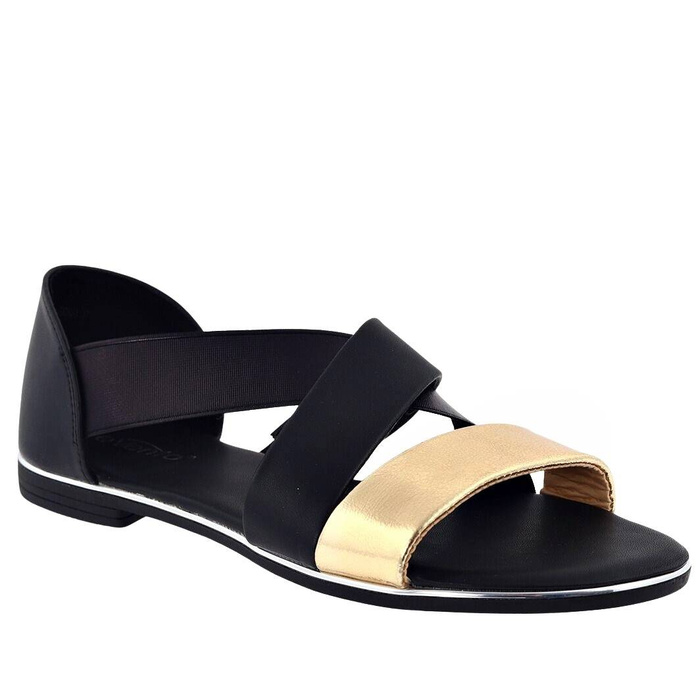 Sandały damskie płaskie czarne Evento