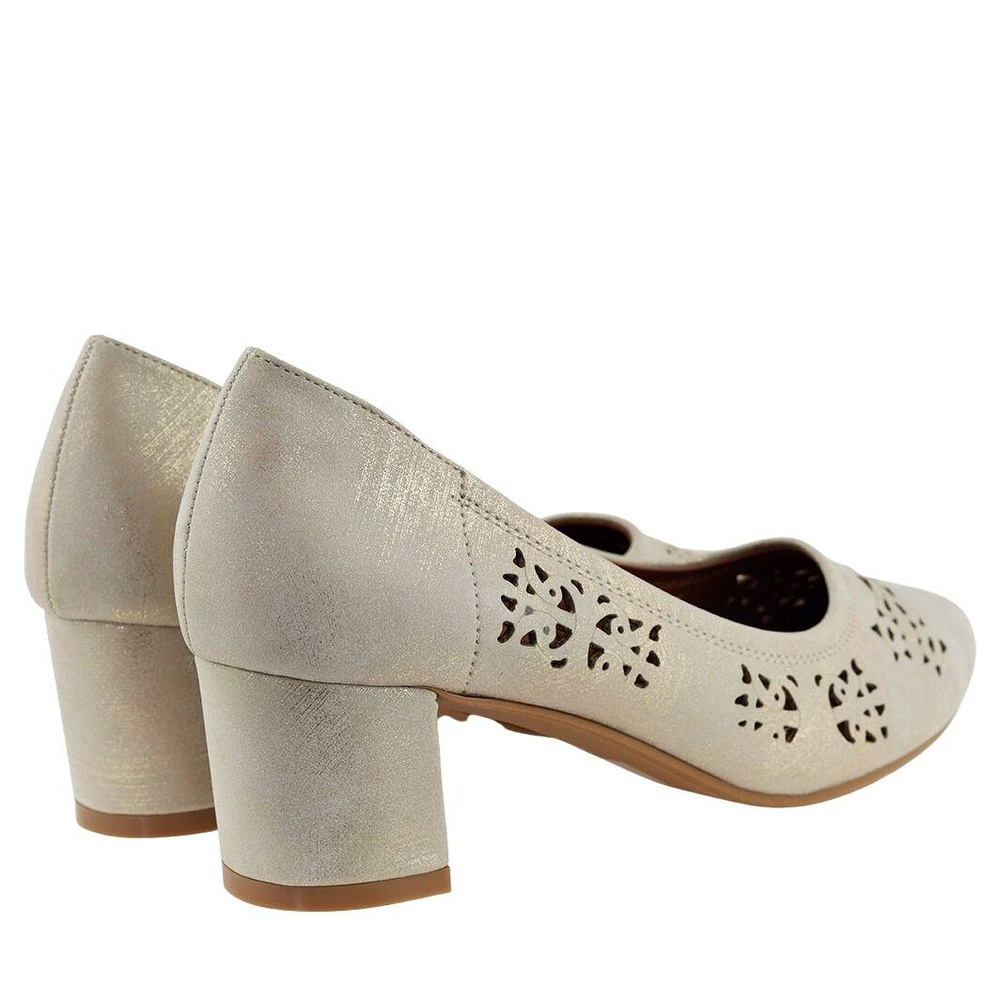 Czółenka na obcasie w kolorze złotym z ekoskóry M.Daszyński