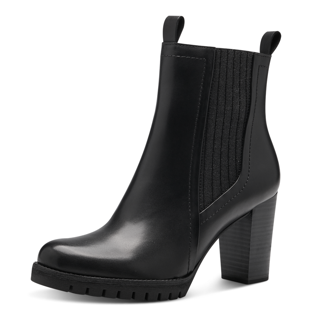 Чорні високі шкіряні черевики Marco Tozzi