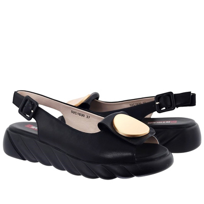 Sandały na koturnie czarne Artiker