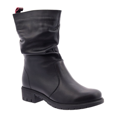 Чоботи жіночі високі шкіряні чорного кольору з польською колодкою