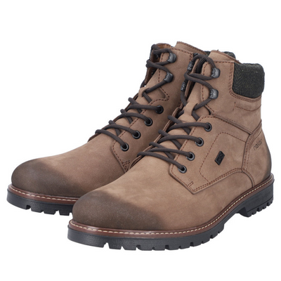 Чоловічі бежеві ботильйони на шнурівці на блискавці Rieker