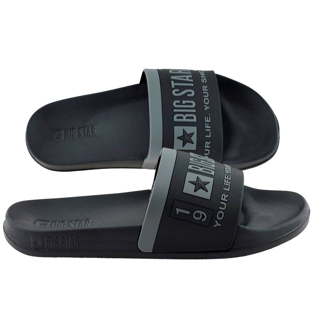 Czarne klapki domowe, basenowe Big Star