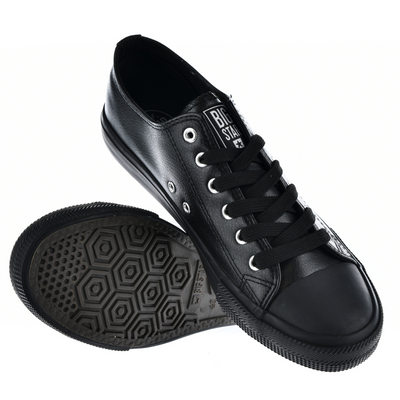 Чорні чоловічі кросівки з екошкіри на шнурівці Big Star