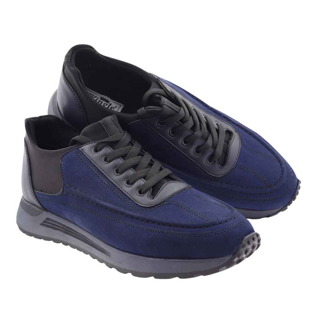 Темно-сині замшеві чоловічі спортивні туфлі 