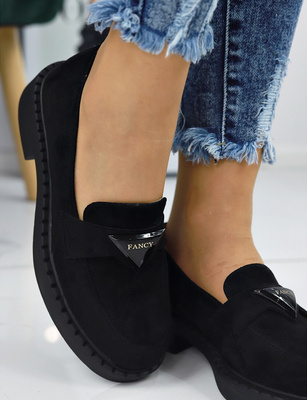 Жіночі замшеві мокасини Potocki чорного кольору