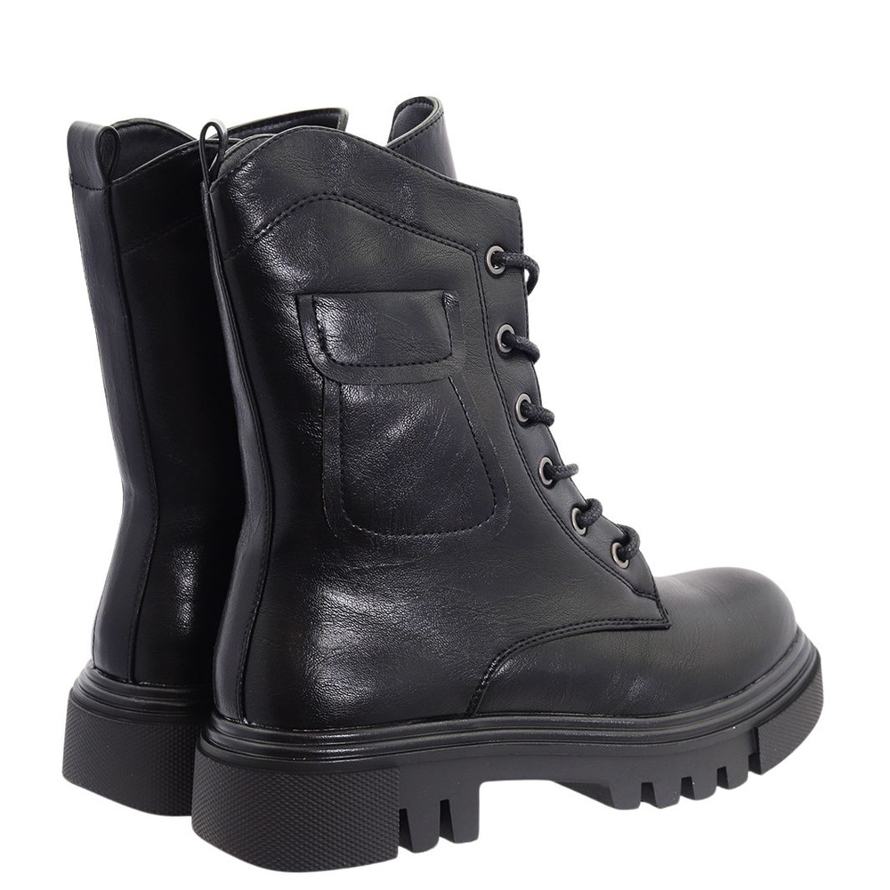 Trapery damskie sznurowane czarne M. Daszyński