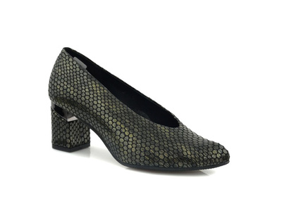 Czółenka KOSTEX 1431 R6038 szare na obcasie