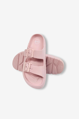 Różowe klapki basenowe z pianki z klamerkami