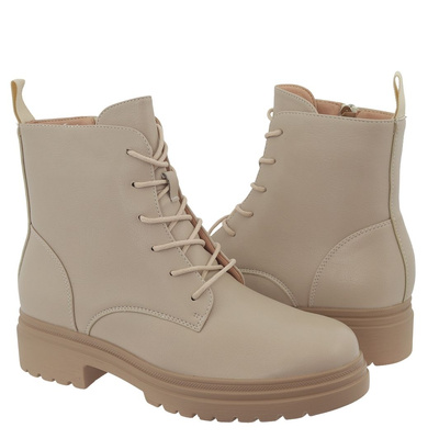 Botki damskie trapery beżowe Vinceza