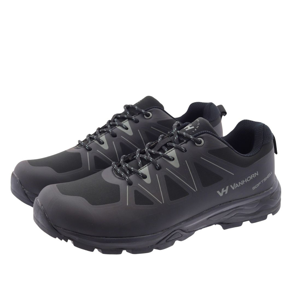 Buty sportowe czarne trekkingowe sznurowane 