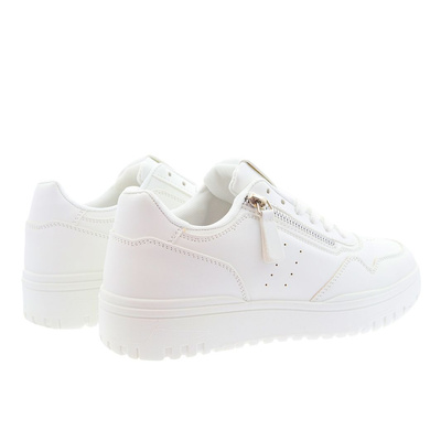 Buty sportowe damskie białe sznurowane na platformie