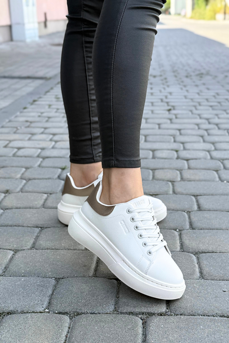 Beżowo złote sneakersy na platformie Big Star