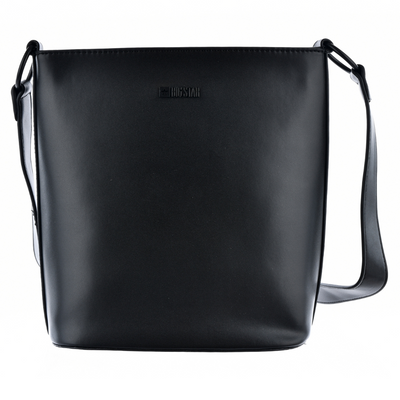 Чорна сумка-почтальон з косметичкою на довгому ремінці Big Star 