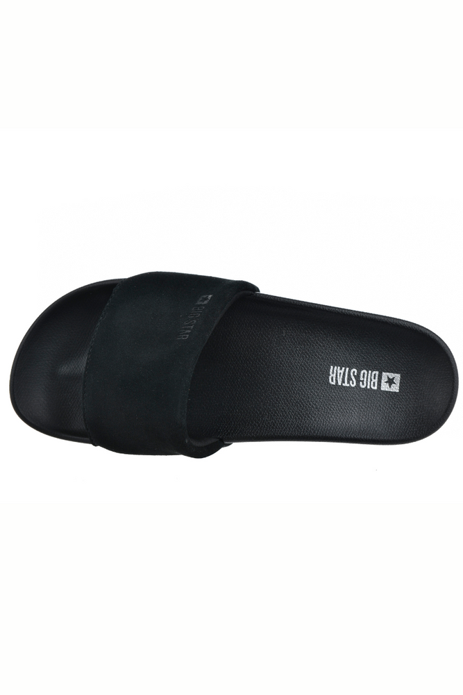 Damskie klapki czarne zamszowe na platformie Big Star