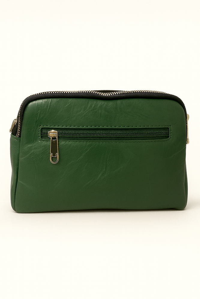 Listonoszka damska mała na zamek zielona