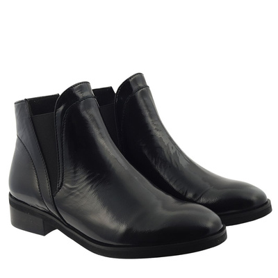 Botki skórzane sztyblety czarne Acord