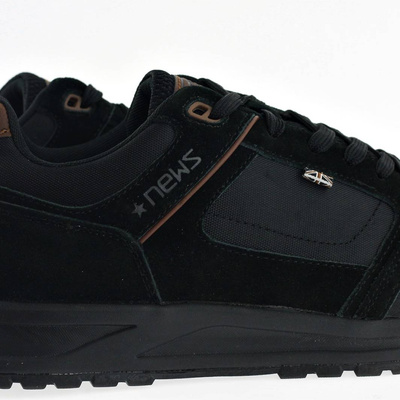 Sneakersy męskie czarne sznurowane sportowe