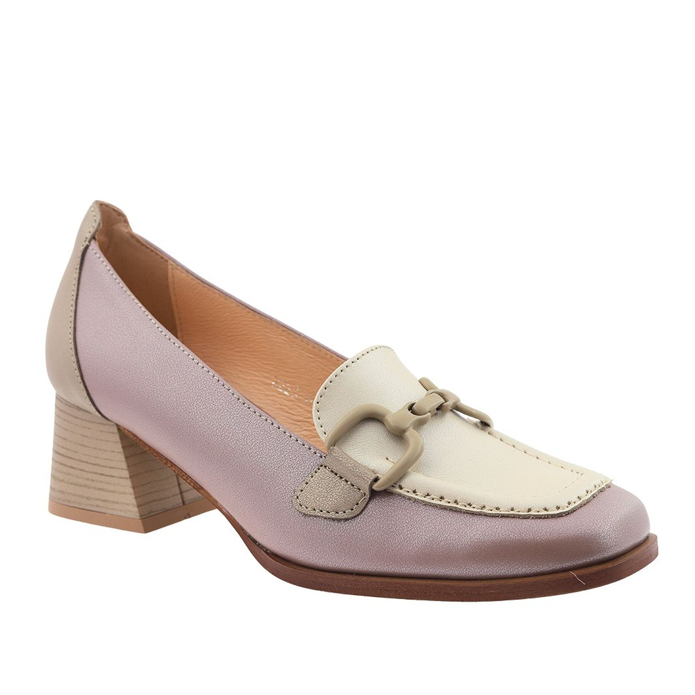 Шкіряні туфлі на колодці з пряжкою Kordel кольору екрю