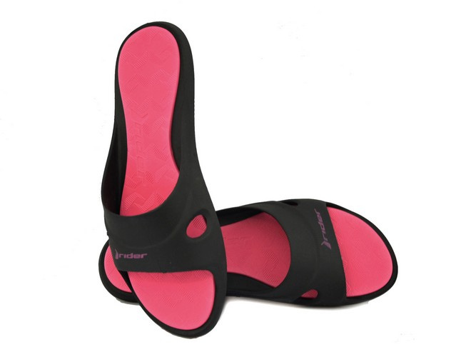 Klapki RIDER 80625-20805 czarno-różowe