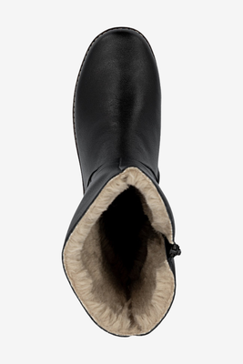 Чорні шкіряні чоботи на танкетці Rieker Y4653-00