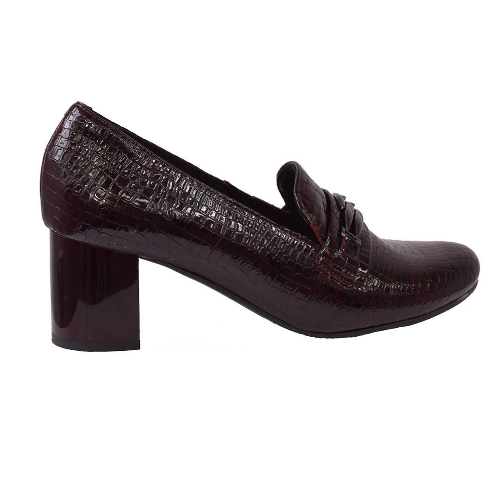 Шкіряні туфлі Arka 6101 на бордовому каблуці