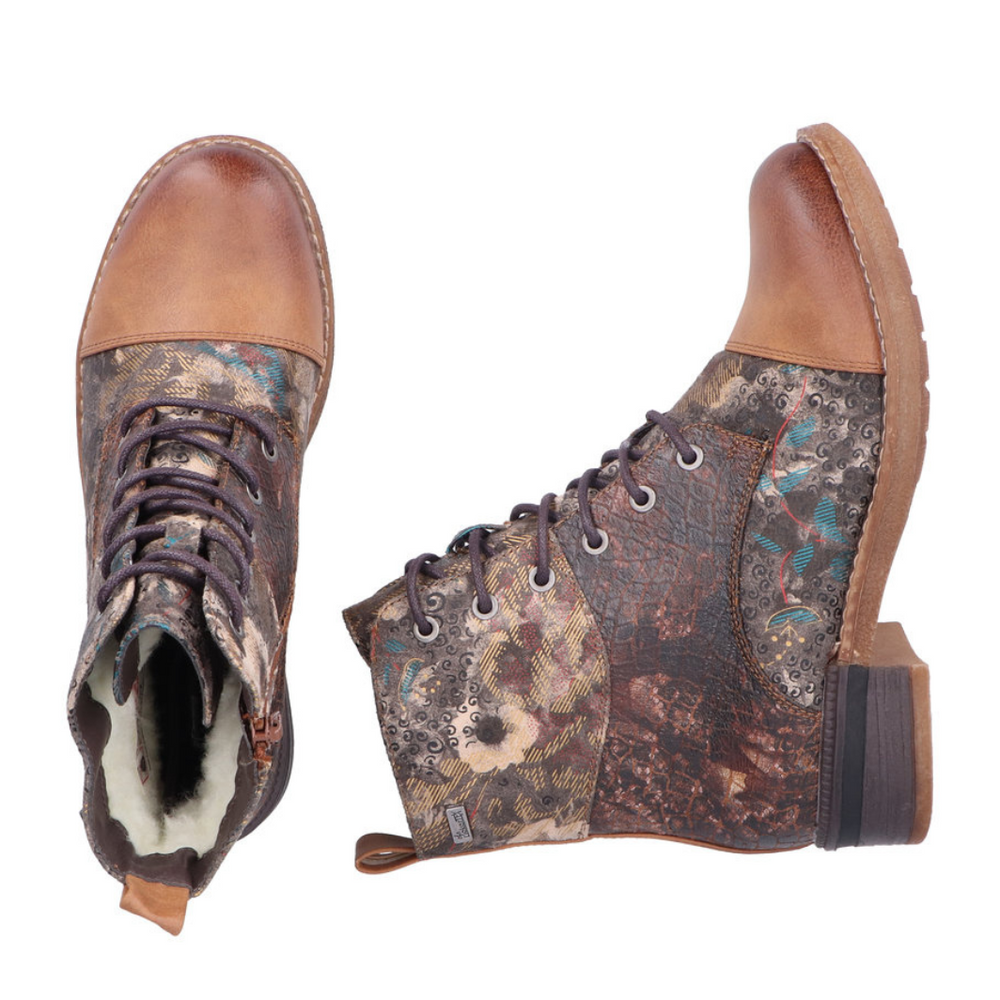 Барвисті шкіряні жіночі ботильйони Rieker 