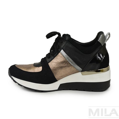 Sneakersy Nessi 19632 czarno złote
