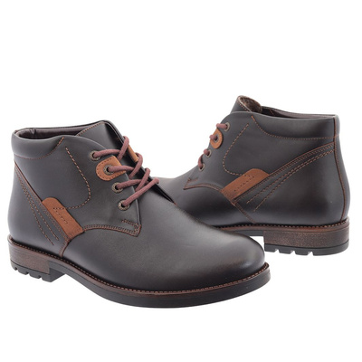 Trzewiki męskie skórzane brązowe Activ